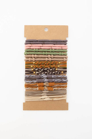 Retro Bohemian Stackable Hair Tie Bracelet Set