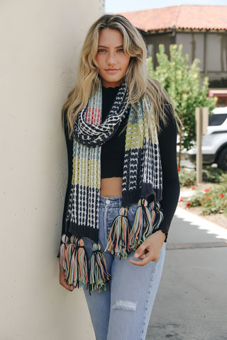 Candy Striped Knit Scarf