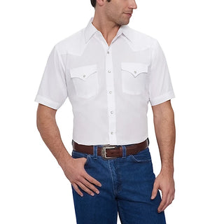 Men's Ely Cattleman Short Sleeve Solid Western Snap Shirt