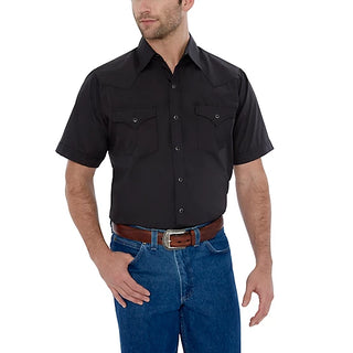 Men's Ely Cattleman Short Sleeve Solid Western Snap Shirt