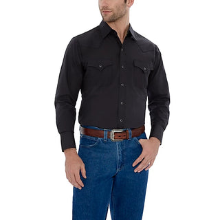 Men's Ely Cattleman Long Sleeve Solid Western Snap Shirt