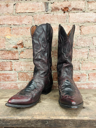 Nocona Caiman Inlay Cowboy Boots Men's Size 12