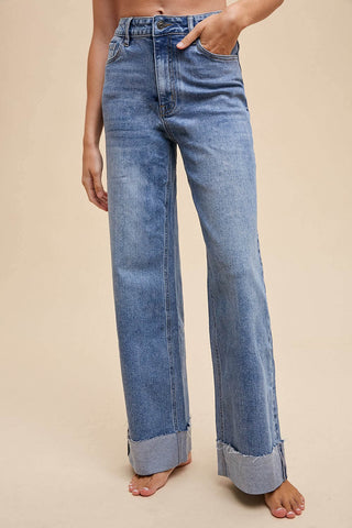 Overtime Cuffed Straight Leg Jeans