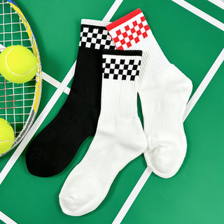 Women's Checkered Crew Socks