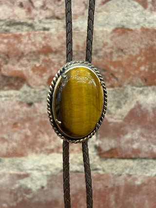 Amber Stone Bolo Tie