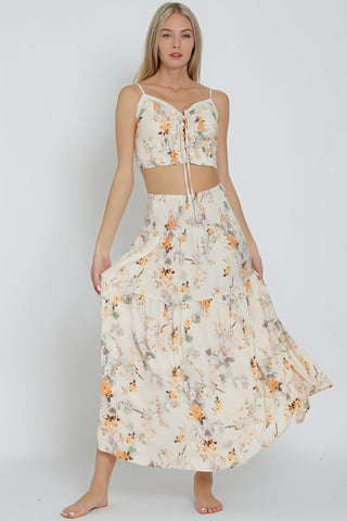 Champagne Supernova Maxi Skirt & Top Matching Set