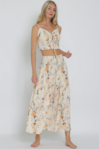 Champagne Supernova Maxi Skirt & Top Matching Set