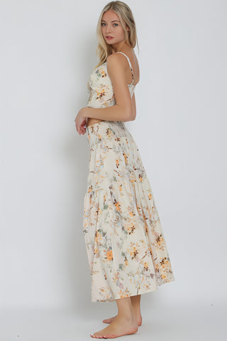 Champagne Supernova Maxi Skirt & Top Matching Set