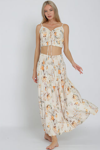 Champagne Supernova Maxi Skirt & Top Matching Set