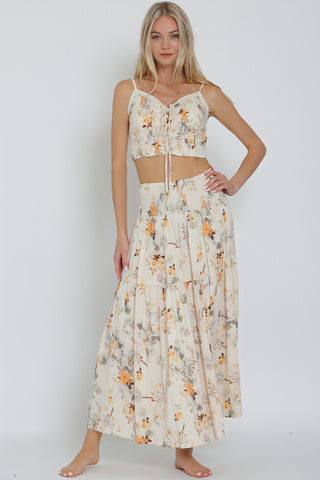 Champagne Supernova Maxi Skirt & Top Matching Set