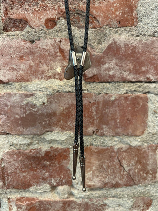 Polished Stone Triangular Bolo Tie