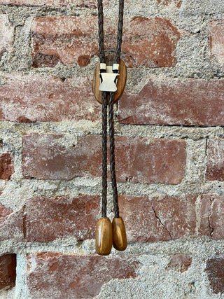 Oval Wood Bolo Tie