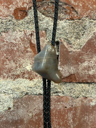 Polished Stone Triangular Bolo Tie