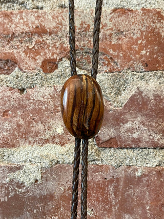 Oval Wood Bolo Tie