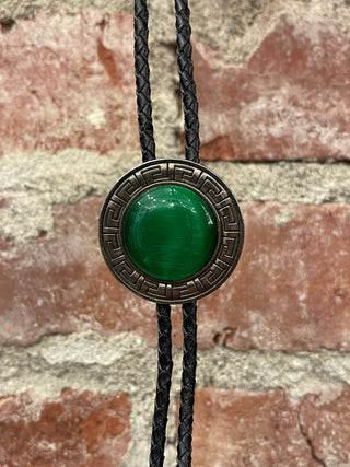 Green Glass Bolo Tie