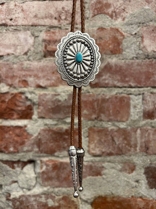 Turquoise Concho Bolo Tie