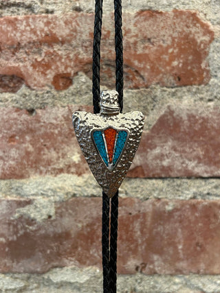 Stone & Metal Arrowhead Bolo Tie