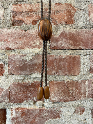 Oval Wood Bolo Tie