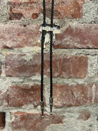 Silver & Black Saddle Bolo Tie