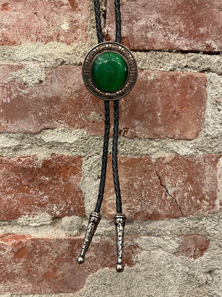 Green Glass Bolo Tie