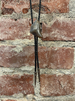 Polished Stone Triangular Bolo Tie