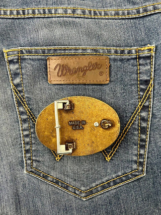 Suede and Stone Belt Buckle