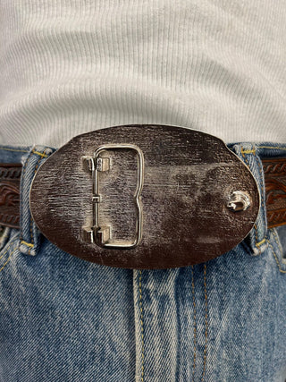 Hunt Hard Flaming Skull Belt Buckle