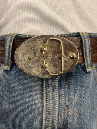 Tiger's Eye Floral Belt Buckle