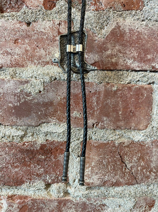 Etched Cowboy Boot Bolo Tie