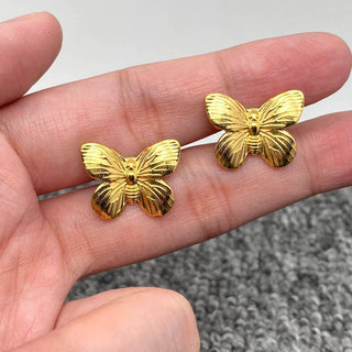 18k Gold Butterfly Studs