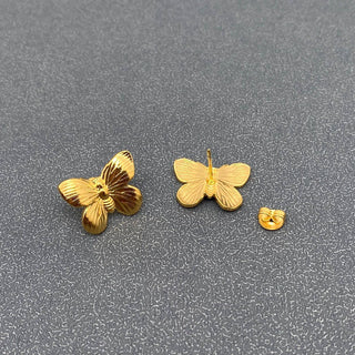 18k Gold Butterfly Studs