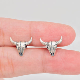 Silver Skull Studs