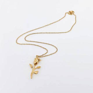 18K Gold Plated Rose Pendant Necklace