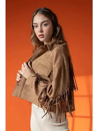 Shameless Crop Fringe Jacket