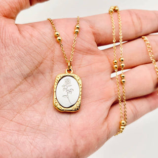 18K Gold Plated Magic Mirror Rose Necklace