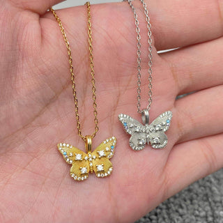 18k Gold Plated Butterfly Charm Necklace