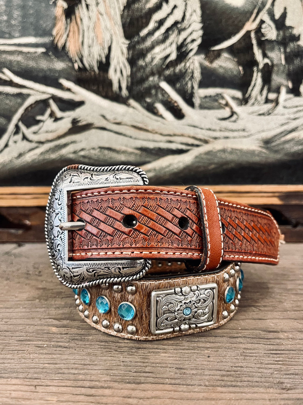 Genuine Leather Nocona Belt – Gold Dogs